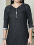 Black Cotton Blend Printed Plus Size Ready to Wear Patiala Salwar Suit