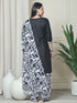 Black Cotton Blend Printed Plus Size Ready to Wear Patiala Salwar Suit