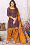 Maroon Cotton Blend Printed Unstitched Salwar Suit Material