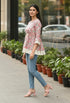Cream Pure cotton Jaipuri Printed Short Top