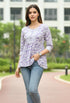 Lavender Pure Cotton Foil Printed Short Top