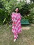 Women Pink & White Cotton Blend Floral Printed Kurta & Pant With Dupatta
