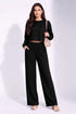 Black Lycra Solid Oversized Strachable Coords Set