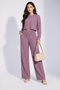 Pink Lycra Solid Oversized Strachable Coords Set