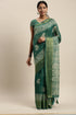 Green Cotton Silk Printed Traditional Saree With Blouse Piece
