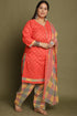 Peach Cotton Blend Printed Ready to Wear Patiala Salwar Suit