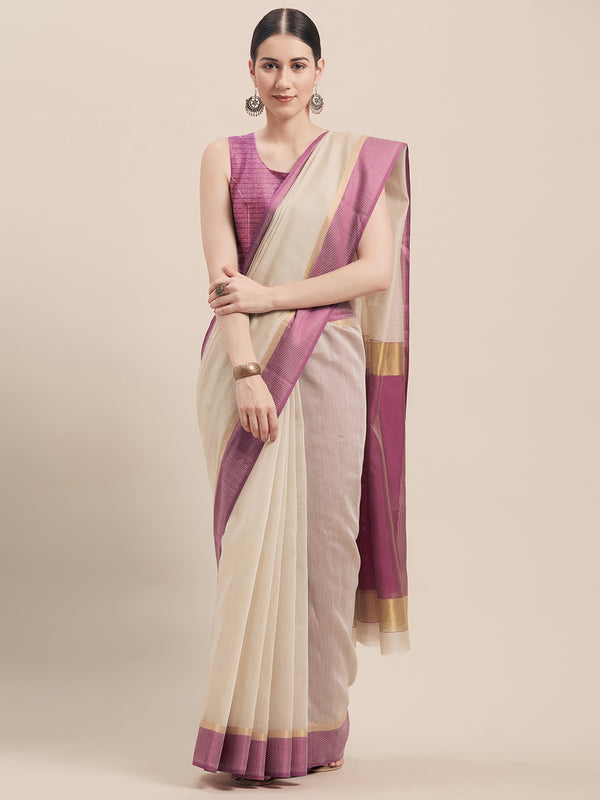 Cotton Woven Traditional Saree with Blouse Piece