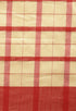 Beige And Red Cotton Checks Printed Traditional Saree With Blouse Piece