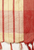 Beige And Red Cotton Checks Printed Traditional Saree With Blouse Piece