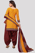 Yellow Cotton Blend Printed Unstitched Salwar Suit Material