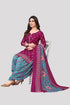Wine Cotton Blend Printed Unstitched Salwar Suit Material