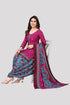 Wine Cotton Blend Printed Unstitched Salwar Suit Material
