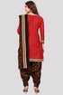 Red Cotton Blend Printed Unstitched Salwar Suit Material
