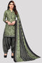 Pista Green Cotton Blend Printed Unstitched Salwar Suit Material