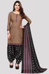 Light Brown Cotton Blend Printed Unstitched Salwar Suit Material