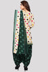 Cream Cotton Blend Printed Unstitched Salwar Suit Material