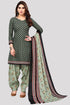 Green Cotton Blend Printed Unstitched Salwar Suit Material