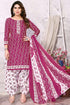 Pink Cotton Blend Printed Unstitched Salwar Suit Material