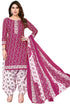 Pink Cotton Blend Printed Unstitched Salwar Suit Material