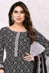 Black Cotton Blend Printed Unstitched Salwar Suit Material