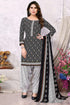 Black Cotton Blend Printed Unstitched Salwar Suit Material