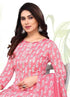 Light Pink & White Cotton Blend Printed Unstitched Salwar Suit Material