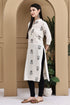 Beige Khadi Cotton Jaipuri Printed Kurti