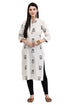 Beige Khadi Cotton Jaipuri Printed Kurti