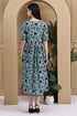 Sea Green Pure Cotton Jaipuri Printed Gown