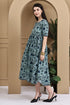 Sea Green Pure Cotton Jaipuri Printed Gown