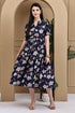 Blue Pure Cotton Floral Printed Gown
