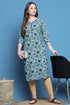 Sea Green Pure Cotton Printed Kurti For Women
