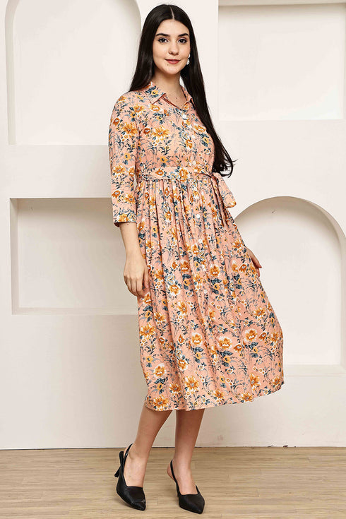Blossom Breeze Floral Jaipuri Printed Western Dress