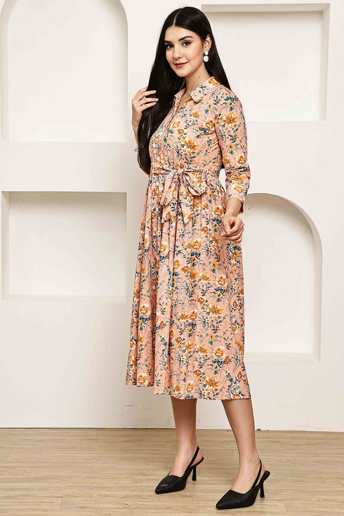 Blossom Breeze Floral Jaipuri Printed Western Dress