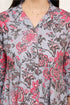 Serene Grey Floral Jaipuri Printed Western Dress