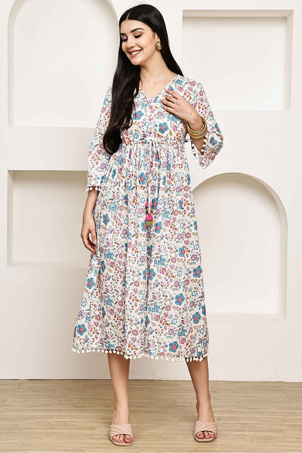Springtime Serenade Jaipuri Printed Western Dress