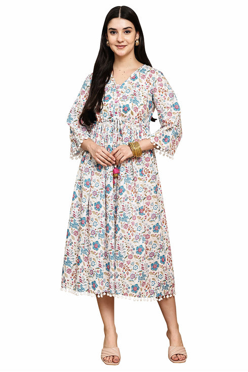 Springtime Serenade Jaipuri Printed Western Dress