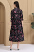 Midnight Floral Attire Pure Cotton Jaipuri Printed Western Dress