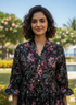 Midnight Floral Attire Pure Cotton Jaipuri Printed Western Dress