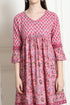Light Pink Pure Cotton Printed Western Dress