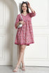 Light Pink Pure Cotton Printed Western Dress