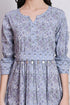 Grey Cotton Jaipuri Printed Western Dress