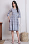 Grey Cotton Jaipuri Printed Western Dress