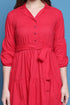 Pink Cotton Solid Western Dress