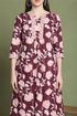 Wine Pure Cotton Jaipuri Printed Western Dress