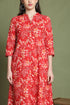 Red Pure Cotton Jaipuri Printed Western Dress