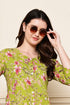 Emerald Petal Cotton Jaipuri Printed Dress