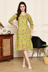 Emerald Petal Cotton Jaipuri Printed Dress