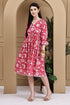 Red Rose Reverie Pure Cotton Jaipuri Printed Western Dress