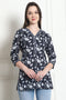 Black & White Cotton Floral Printed Tunic